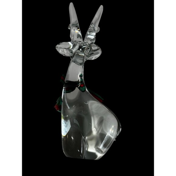 Enesco Crystal Clear Art Glass Reindeer Figurine 7 Inch Holiday Decor Accent - Picture 9 of 9